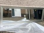 Grote Spiegel met geborstele stalen frame, Huis en Inrichting, Woonaccessoires | Spiegels, Gebruikt, 200 cm of meer, Ophalen of Verzenden