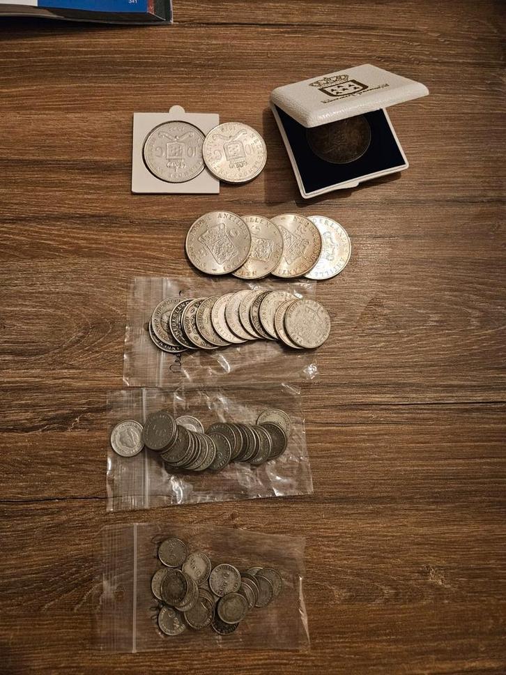 Lot nederlands antillen zilver, Postzegels en Munten, Munten | Nederland, Koningin Juliana, Zilver, Ophalen of Verzenden