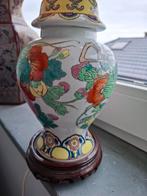 Mooie Chinees porseleinen lamp op houten voet, Ophalen of Verzenden, Zo goed als nieuw, Hout, Minder dan 50 cm