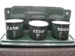 Emaille Rek Zand Zeep Soda groen met gouden bies, Antiek en Kunst, Verzenden