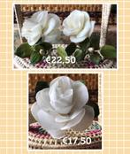 Corsage - wit - vintage - 2 bloemen en Corsage Roos - wit, Antiek en Kunst, Ophalen of Verzenden, Dames