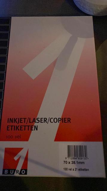 Inkjet\laser/copier etiketten. Doos nog bijna vol beschikbaar voor biedingen