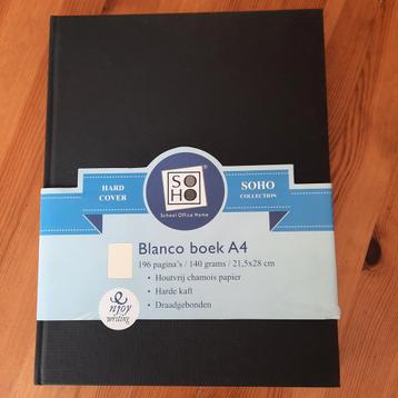 Hard cover blanco boek A4 196 blz. 140 gr. 21,5x28 cm zwarte beschikbaar voor biedingen