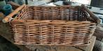Rotan mand met houten grepen, Ophalen, Zo goed als nieuw, Rechthoekig, Riet