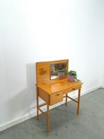 Make up tafel met spiegel, lampje Zweden vintage kaptafel, Gebruikt, 100 tot 150 cm, Vintage, Hout