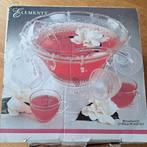 Bowl of punchset glazen schaal met 12 kopjes en opscheplepel, Ophalen of Verzenden