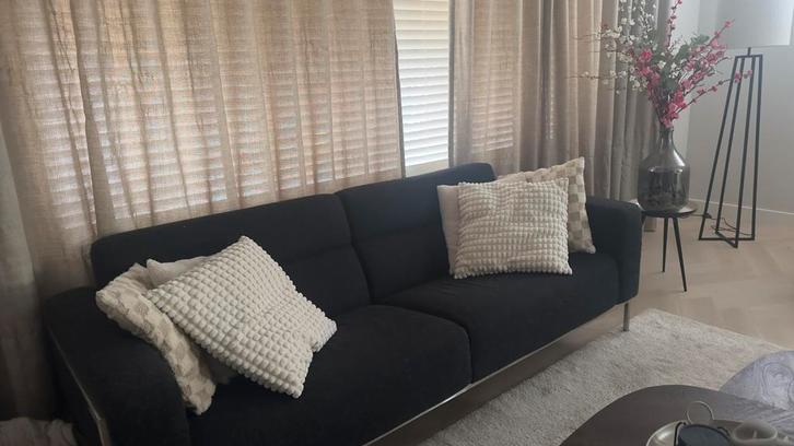 MOET ZSM WEG! Harvink 3-zits bank - zwart, Huis en Inrichting, Banken | Bankstellen, Gebruikt, Rechte bank, Driepersoons, 200 tot 250 cm