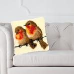 Smyrna, latch hook kussen, diy kit, roodborstjes, zelf maken, D, Nieuw, Ophalen of Verzenden, D