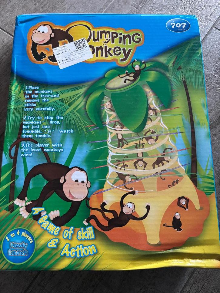 Gezelschapsspel Jumping Monkey, Hobby en Vrije tijd, Gezelschapsspellen | Bordspellen, Gebruikt, Een of twee spelers, Drie of vier spelers