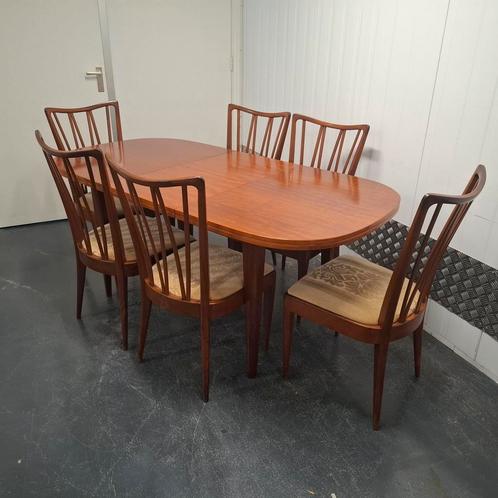 Vintage PATIJN eetkamerstoelen met tafel uitschuifbaar, Huis en Inrichting, Complete eetkamers, Gebruikt, 4 tot 6 stoelen, Ophalen