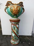 Art nouveau cachepot op zuil, Nimy Mouzin Lecat 118cm, Antiek en Kunst, Ophalen