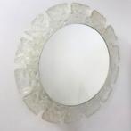Hillebrand verlichte vintage spiegel 60s mid century acryl, Gebruikt, Rond, Ophalen of Verzenden, Minder dan 100 cm