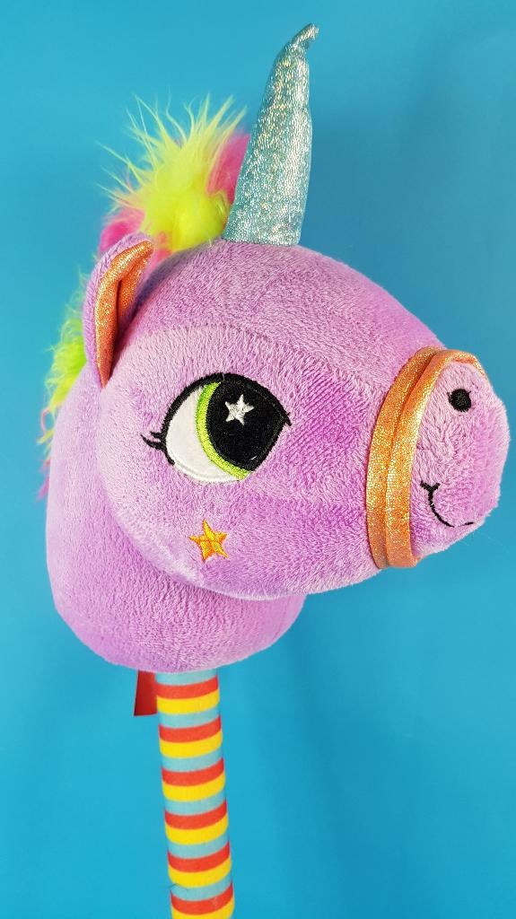 Eenhoorn regenboog stokpaard knuffel, paars, nieuw! 80cm 8C, Tweedehands verkoop, Tweedehands verkoop, Gebruikt, Overige typen