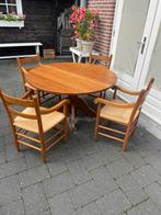 Te koop massief eiken eettafel 130cm, Huis en Inrichting, Tafels | Eettafels, 100 tot 150 cm, Rond, Ophalen of Verzenden, Zo goed als nieuw