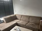 Bank  taupe moet weg, Huis en Inrichting, Banken | Bankstellen, Ophalen of Verzenden, Gebruikt, Stof