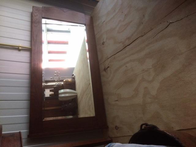 GROTE Amsterdamse school spiegel Art Deco coromandel details, Antiek en Kunst, Antiek | Spiegels, 50 tot 100 cm, 100 tot 150 cm