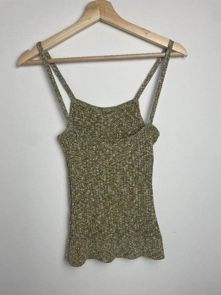Sézane Magali groen gebreide top gemeleerd XS, Hello@sezane.com, Benda Bili SAS, Ophalen of Verzenden, Zo goed als nieuw
