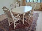 Eettafel [eiken] 6 stoelen 1 bijzettafel [afhalen Malden], Ophalen of Verzenden, Gebruikt, 4 tot 6 stoelen