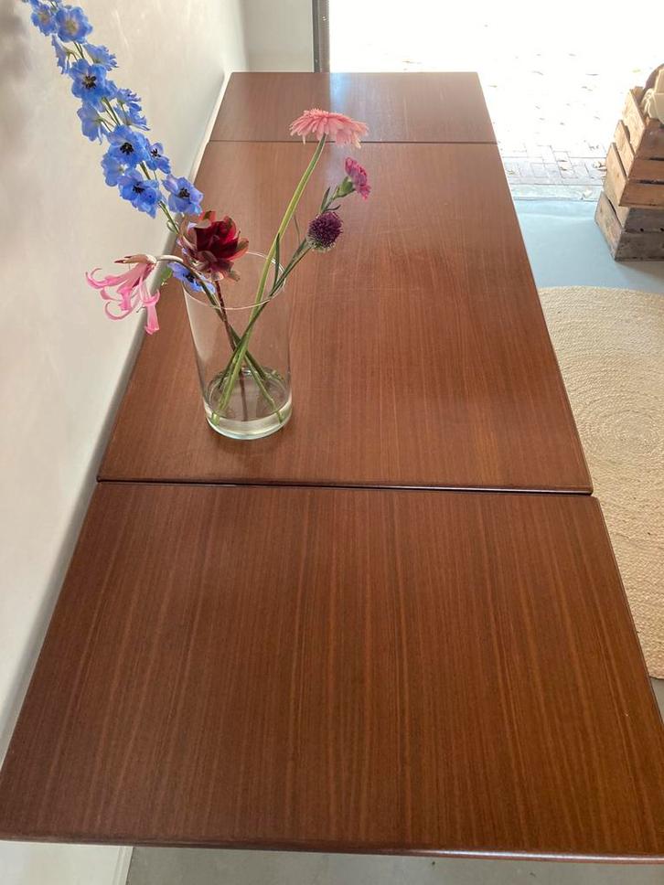 Midcentury vintage teak eettafel XL uitschuifbaar, Huis en Inrichting, Tafels | Eettafels, Gebruikt, 50 tot 100 cm, 200 cm of meer