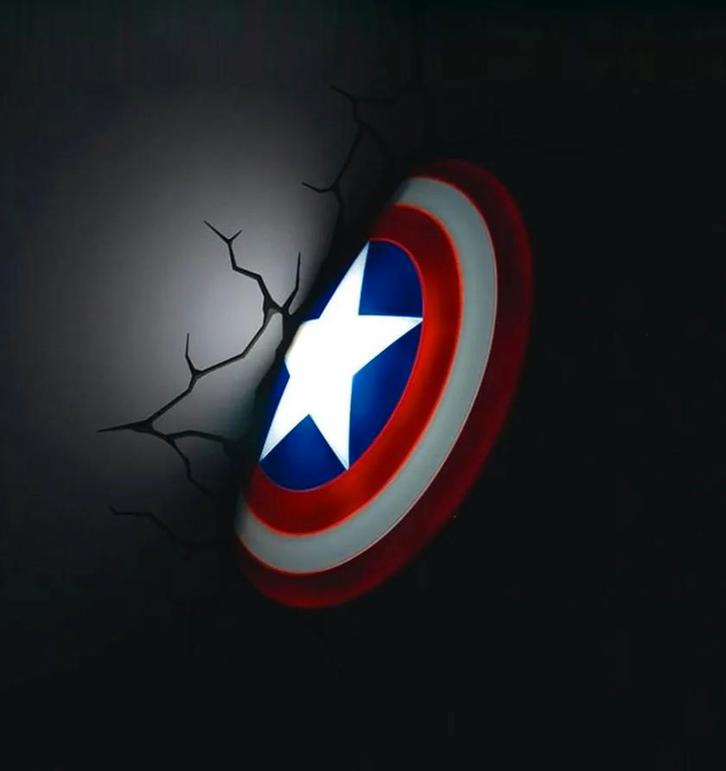 Captain America Shield 3D Deco Light - Nieuw in Doos!, Kinderen en Baby's, Kinderkamer | Inrichting en Decoratie, Nieuw, Lamp
