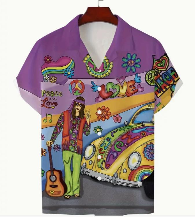 Leuk HIPPIE met V.W.KEVER Hemd - Maten: L/2XL., Nieuw, Overige maten, Ophalen of Verzenden, Overige thema's