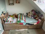 Bed van steigerhout met lades op wieltjes, Ophalen, 90 cm, Eenpersoons, Steigerhout
