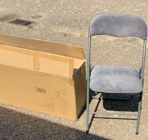 nieuw in doos 12x klapstoel Voel van Jysk, Huis en Inrichting, Stoelen, Nieuw, Vijf, Zes of meer stoelen, Metaal, Grijs, Ophalen