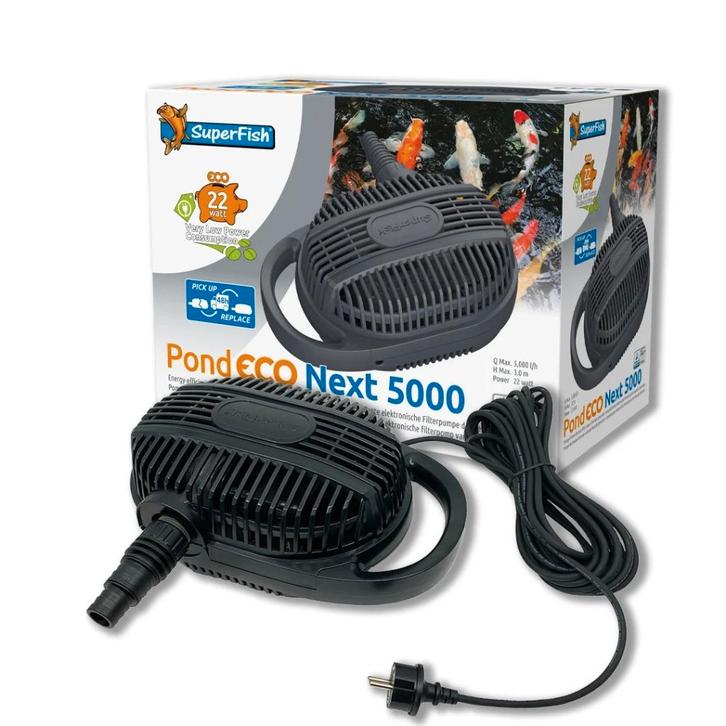 SuperFish Pond Eco Next 5000 – 22 watt vijverpomp krachtig, Tuin en Terras, Vijver-toebehoren, Nieuw, Vijverpomp, Ophalen of Verzenden