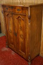 Noten Tweedeurskast meidenkast Antiek Boekenkast servieskast, Ophalen