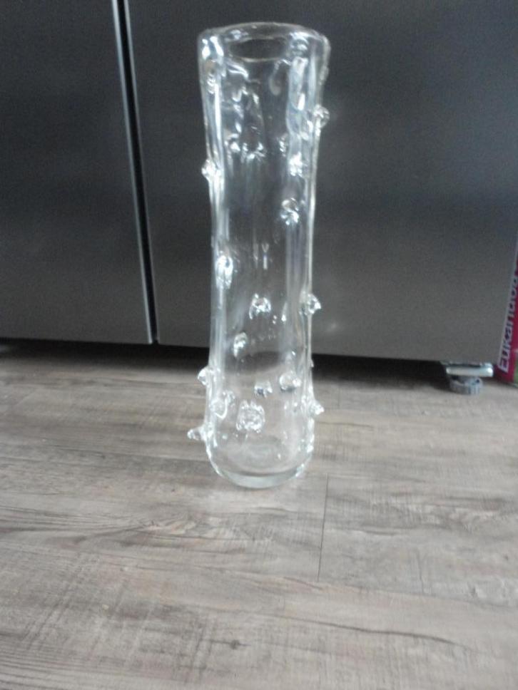 MOOIE UNIEKE LANGE GLAZEN VAAS  //MURANO MET DOORNS/42 H, Antiek en Kunst, Antiek | Vazen, Ophalen of Verzenden