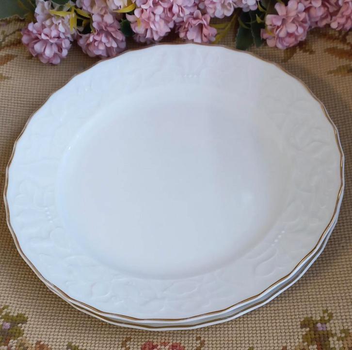 Set van 2 brocante dinerborden, Prinzess Gold, Bavaria, Antiek en Kunst, Curiosa en Brocante, Ophalen of Verzenden