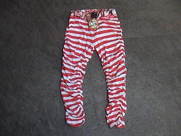 CARBONE leuke rood / wit gestreepte legging maat 128 beschikbaar voor biedingen