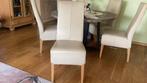 creme kleurige eetkamerstoelen, Huis en Inrichting, Stoelen, Gebruikt, Overige kleuren, Leer, Ophalen of Verzenden