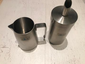 Zack suikerstrooier en melkkan 18/10 RVS beschikbaar voor biedingen