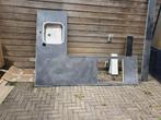Keukenelement werkblad met wasbak., Huis en Inrichting, Ophalen, Zwart, Zo goed als nieuw, 200 cm of meer