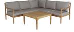 Prachtige hoek lounge set met kussen teak look, Ophalen, 5 zitplaatsen, Bank, Nieuw