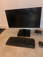 Complete Werkplek: 24" Scherm, Nuc i5, Toetsenbord & Muis, Gebruikt, 2 tot 3 Ghz, Met monitor, Ophalen of Verzenden