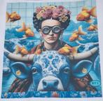Dames t-shirt wit lange mouw FRIDA Kahlo ossenkop stier vis, Wit, Maat 46/48 (XL) of groter, Nieuw, Ophalen of Verzenden