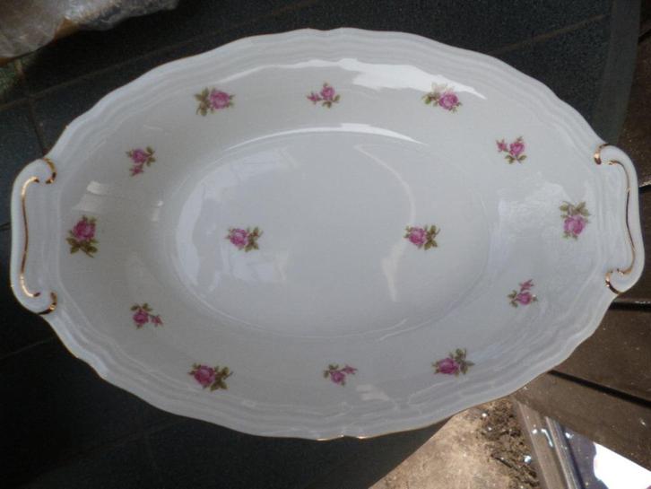 2 x Broodschaal Rheinkrone Bavaria met roze roosjes, Antiek en Kunst, Antiek | Servies los, Ophalen of Verzenden