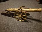 Antiek Bronzen Miniatuur Kanon - Ca. 1900, Ophalen of Verzenden