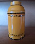 italiaans blik, geel met bol / dop deksel, mooie conditie, Verzamelen, Blikken, Ophalen of Verzenden, Overige