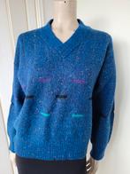 Jockey vintage blauwe trui wol mix met V-hals, Maat 38/40 (M), Blauw, Ophalen of Verzenden, Zo goed als nieuw