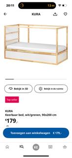 Geschilderd Kura IKEA bed, Kinderen en Baby's, Kinderkamer | Bedden, Ophalen, 85 tot 100 cm, Gebruikt, Hoogslaper of Stapelbed