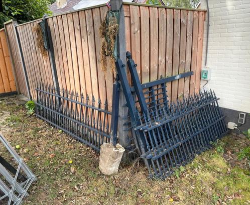 Gietijzeren Sierhekwerk met Poort - Ca. 25m1, Tuin en Terras, Tuinhekken en Hekwerk, Gebruikt, Sierhekwerk, IJzer, Met poort, Ophalen of Verzenden