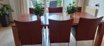 massief houten eettafel, Ophalen, Gebruikt, 100 tot 150 cm, 50 tot 100 cm