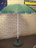parasol met voet  Nieuwstaat  Groen   160 breed, Ophalen, Zo goed als nieuw, 1 tot 2 meter, Stokparasol