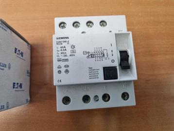 NIEUWE 3-fase siemens en moeller aardlekschakelaar 300 mA beschikbaar voor biedingen