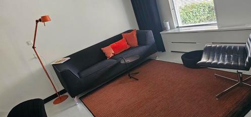 PODE CHAT tweepersoonsbank stoffering wol met leren bies, Huis en Inrichting, Banken | Sofa's en Chaises Longues, Gebruikt, Tweepersoons