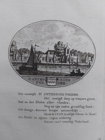 30 / St Antoniepolder Hoeksche Waard Gravure 18e eeuw beschikbaar voor biedingen