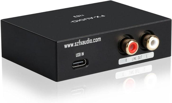 FX-Audio FX03 384Khz DAC High-End Converter USB-C naar RCA, Audio, Tv en Foto, Converters, Nieuw, Ophalen of Verzenden